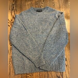 Grayson & Dunn Mens 2-Ply Cashmere Sweater Heather Blue Tight Knit Crew Mens XL